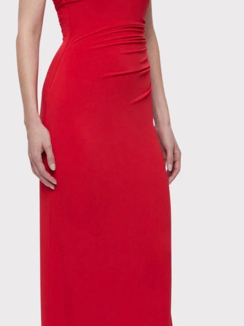 Herve Leger Vibrant Red Maxi Column Skirt